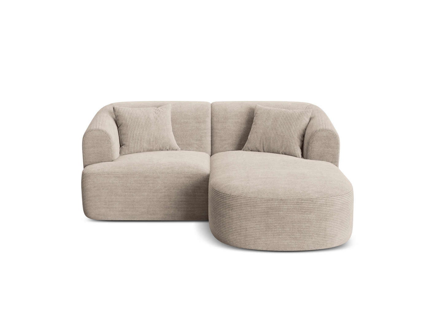 Cosmopolitan Design høyrevendt modulhjørnesofa, "Campi", 3-seter, 180 × 156 × 70 cm, Lincoln, svarte plastben