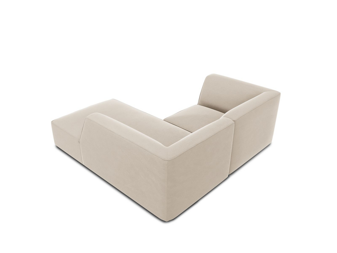 Cosmopolitan Design høyrevendt fløyelsmodulhjørnesofa, "Siena", 3-seter, 186 × 180 × 69 cm, Salvador, svarte plastben, Variant RC_S_44