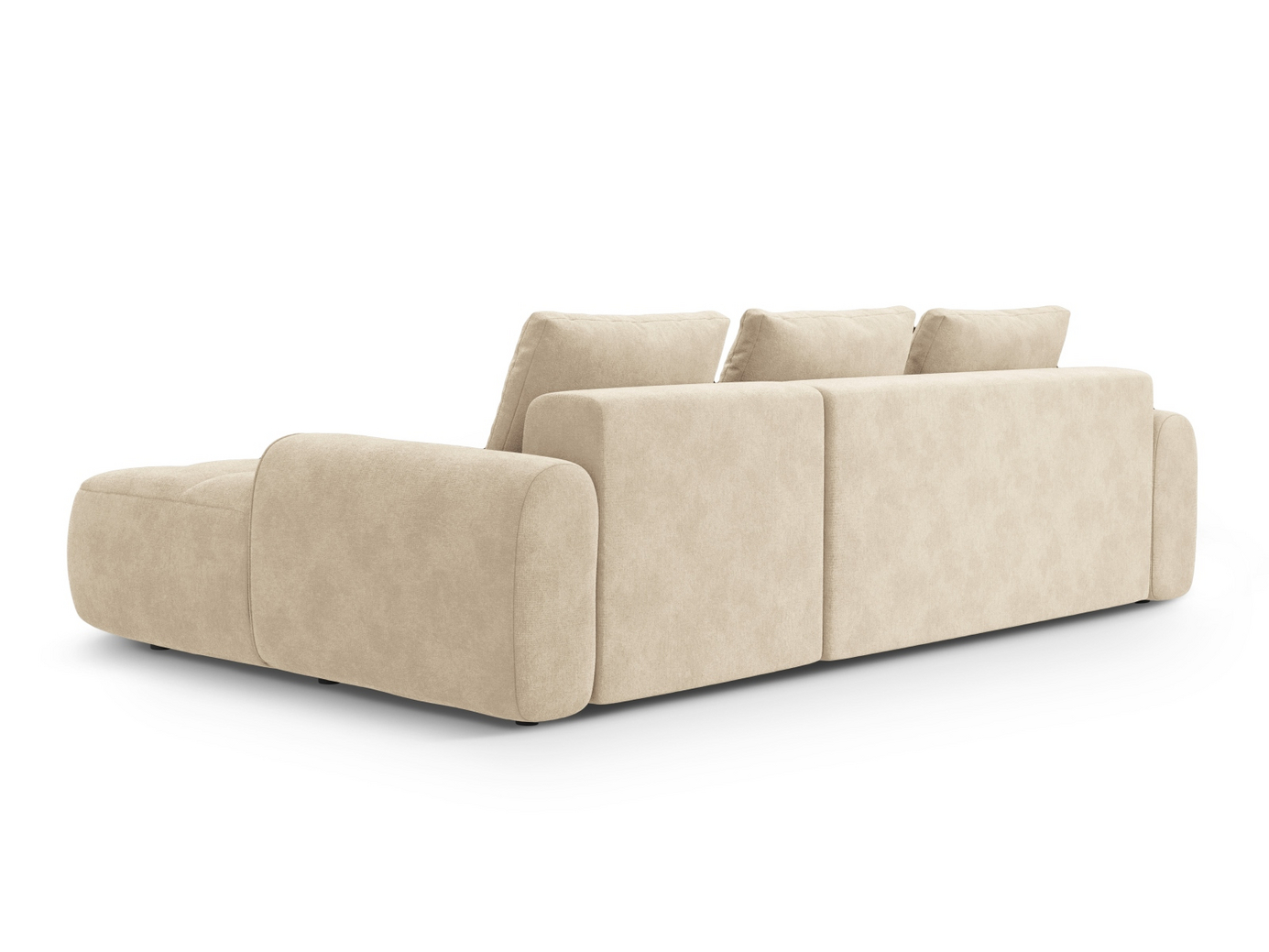 Cosmopolitan Design høyrevendt fløyelshjørnesovesofa med oppbevaring, "Linz", 3-seter, 275 × 142 × 84 cm, Vogue, svarte plastben, Variant RCF_120
