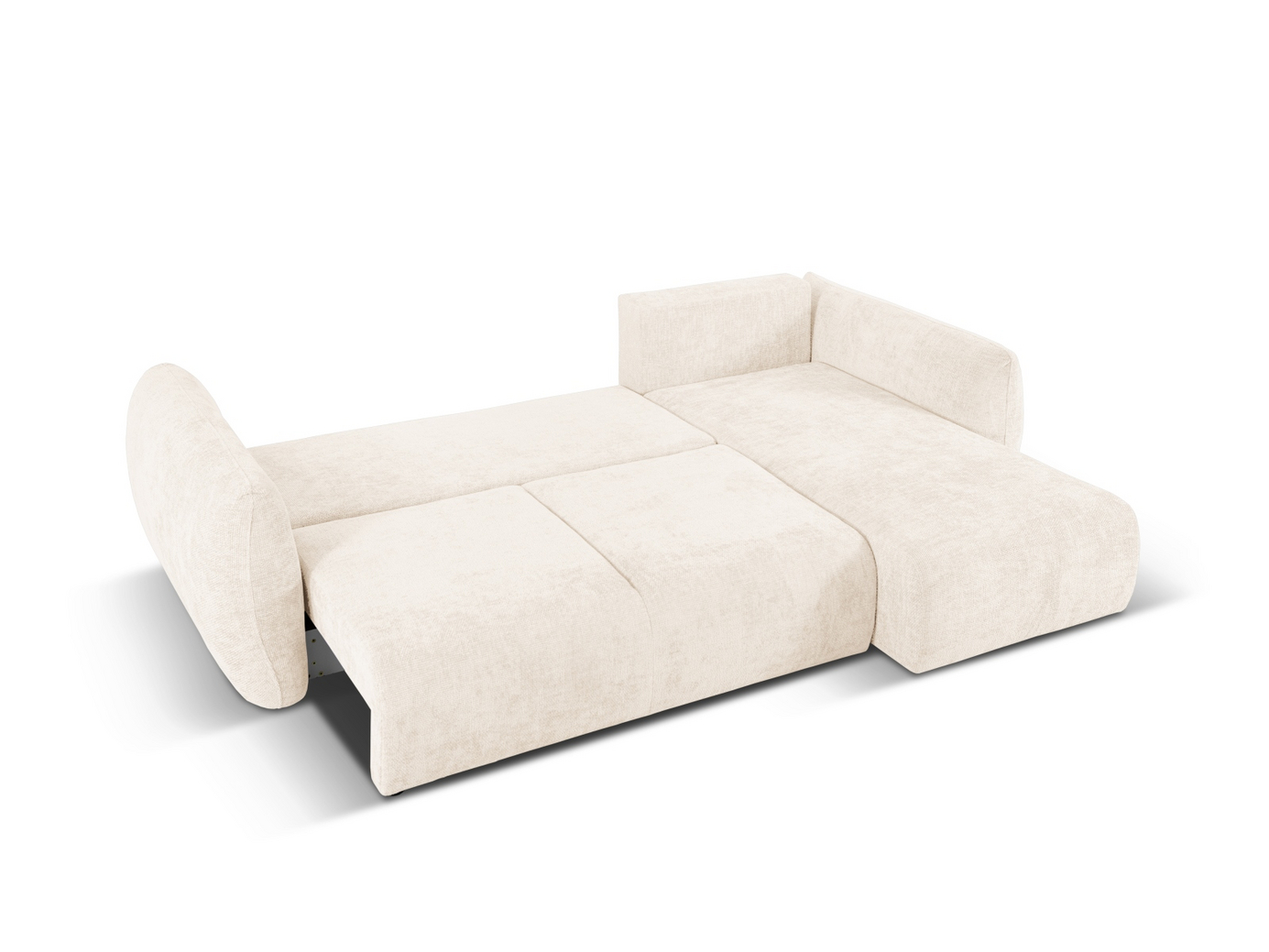 Cosmopolitan Design høyrevendt hjørnesovesofa med oppbevaring, "Matera", 4-seter, 253 × 173 × 86 cm, Haga, svarte plastben