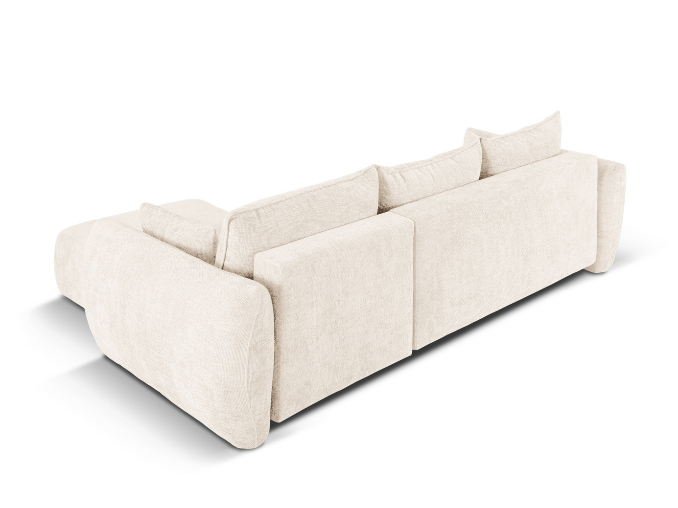 Cosmopolitan Design høyrevendt hjørnesovesofa med oppbevaring, "Matera", 4-seter, 253 × 173 × 86 cm, Haga, svarte plastben
