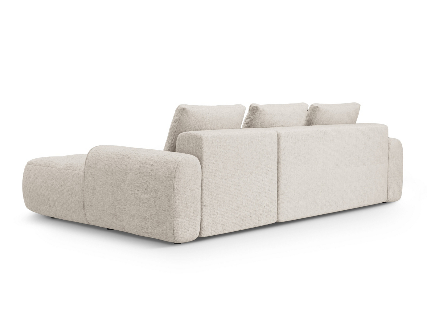 Cosmopolitan Design høyrevendt hjørnesovesofa med oppbevaring, "Linz", 3-seter, 275 × 142 × 84 cm, Sorella, svarte plastben, Variant RCF_193