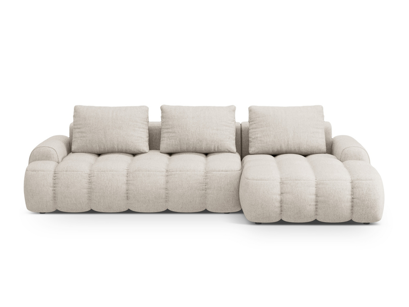 Cosmopolitan Design høyrevendt hjørnesovesofa med oppbevaring, "Linz", 3-seter, 275 × 142 × 84 cm, Sorella, svarte plastben, Variant RCF_193
