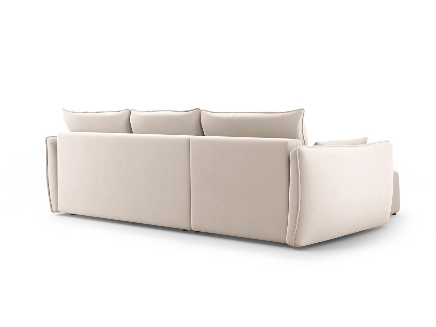 Cosmopolitan Design høyrevendt fløyelshjørnesovesofa med oppbevaring, "Matera", 4-seter, 253 × 173 × 86 cm, Salvador, svarte plastben