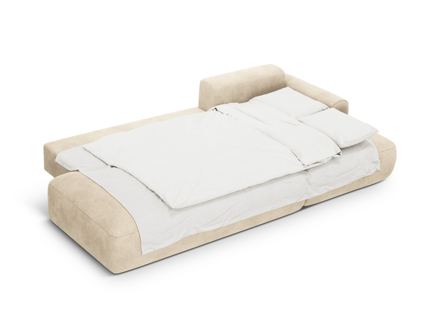 Cosmopolitan Design høyrevendt fløyelshjørnesovesofa med oppbevaring, "Calma", 5-seter, 275 × 142 × 84 cm, Vogue, svarte plastben