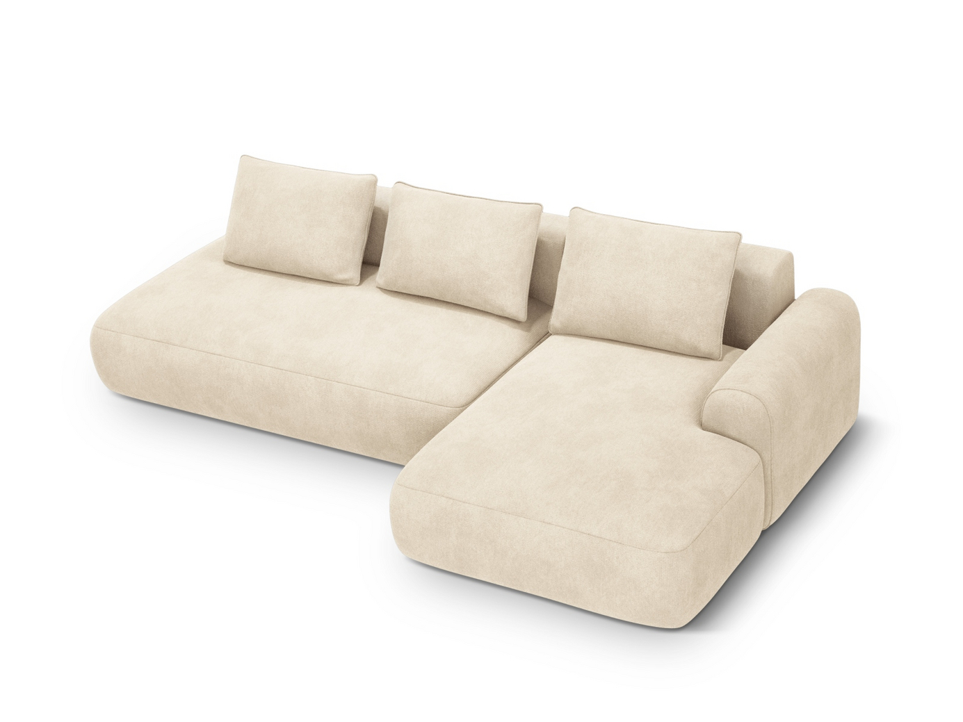 Cosmopolitan Design høyrevendt fløyelshjørnesovesofa med oppbevaring, 