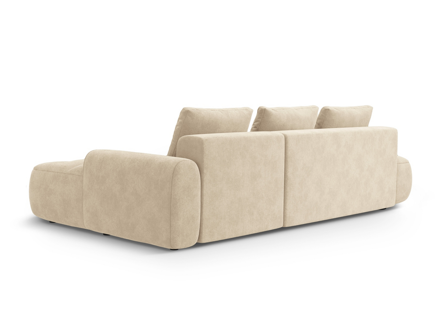 Cosmopolitan Design høyrevendt fløyelshjørnesovesofa med oppbevaring, "Linz", 3-seter, 275 × 142 × 84 cm, Vogue, svarte plastben, Variant RCFO_120