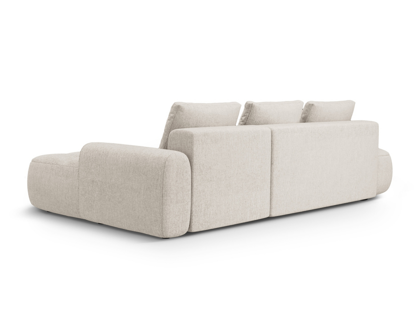 Cosmopolitan Design høyrevendt hjørnesovesofa med oppbevaring, "Linz", 3-seter, 275 × 142 × 84 cm, Sorella, svarte plastben, Variant RCFO_193