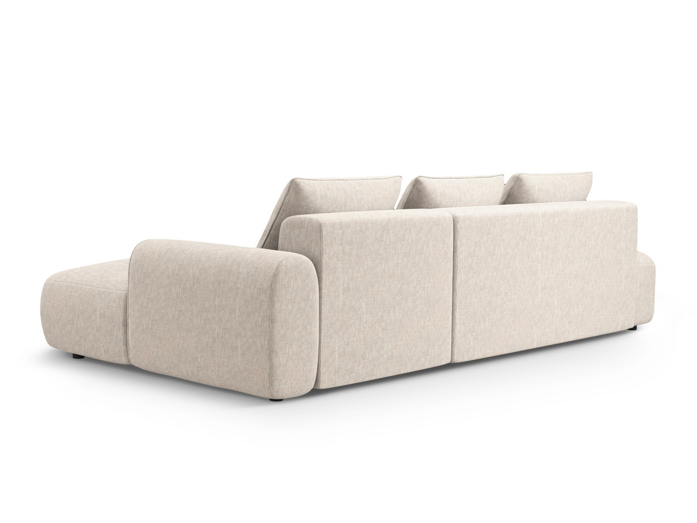 Cosmopolitan Design høyrevendt hjørnesovesofa med oppbevaring, "Calma", 5-seter, 275 × 142 × 84 cm, Baltimore, svarte plastben