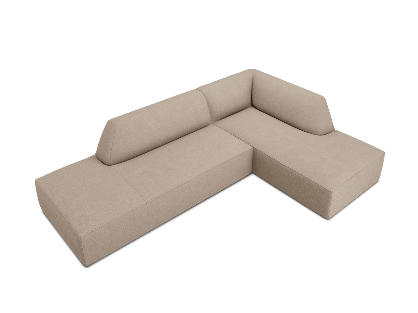 Cosmopolitan Design høyrevendt modulhjørnesofa, "Siena", 4-seter, 273 × 180 × 69 cm, Ottawa, svarte plastben, Variant RCO_137