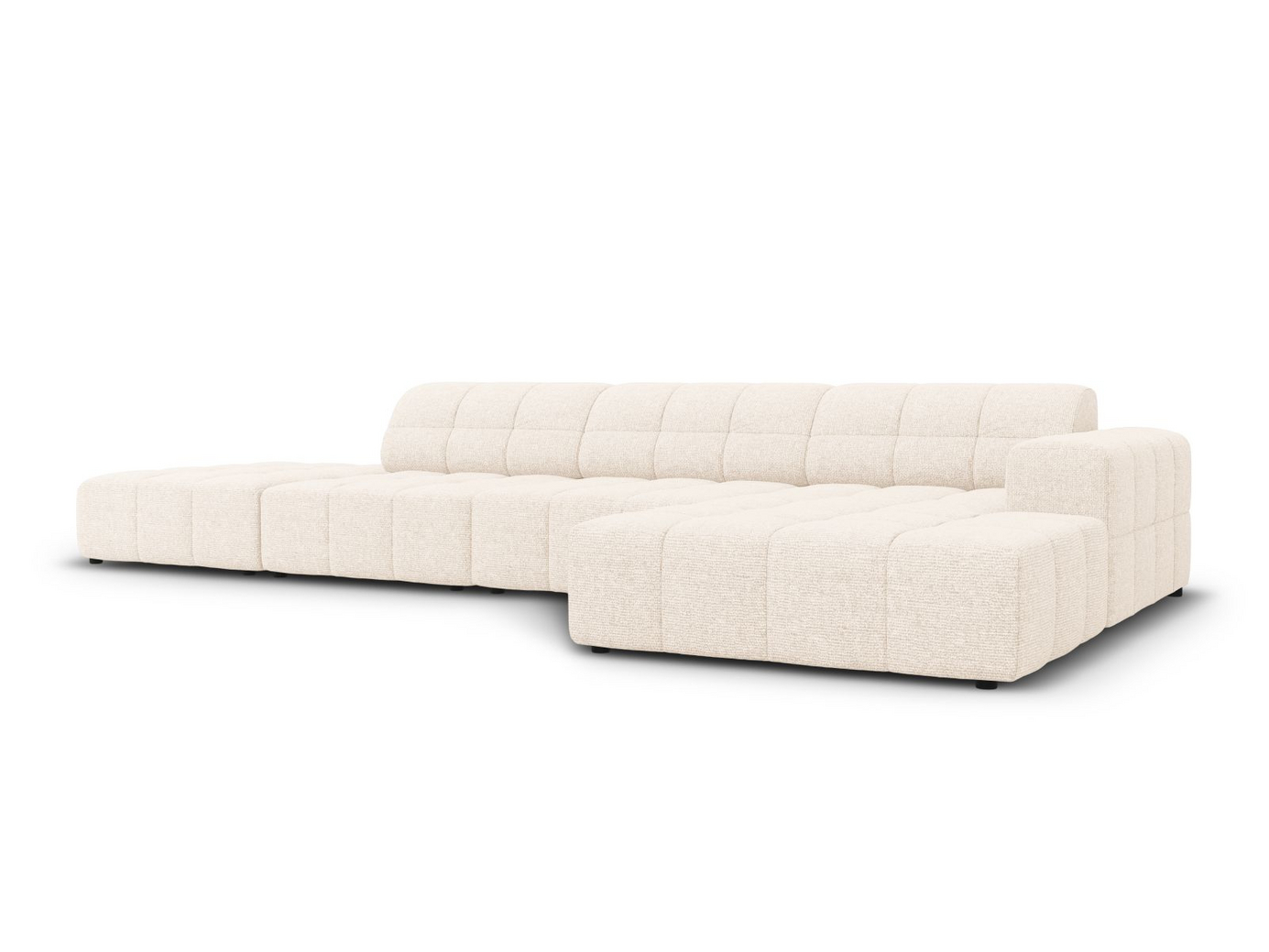 Cosmopolitan Design høyrevendt hjørnesofa, "Chicago", 5-seter, 348 × 167 × 78 cm, Haga, svarte plastben