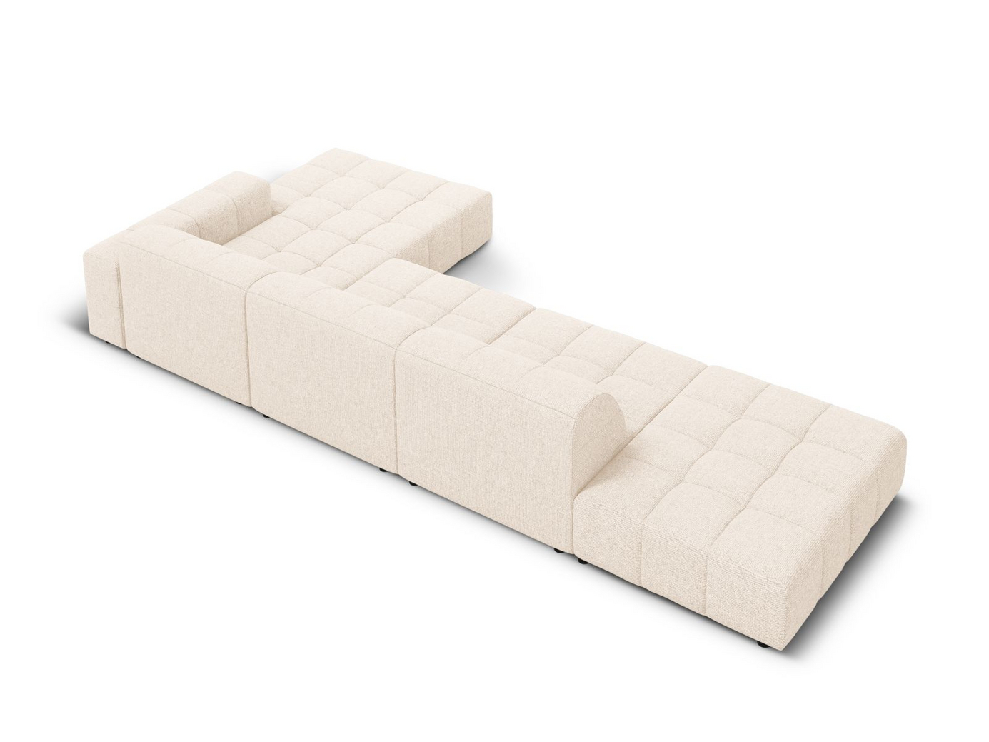 Cosmopolitan Design høyrevendt hjørnesofa, "Chicago", 5-seter, 348 × 167 × 78 cm, Haga, svarte plastben