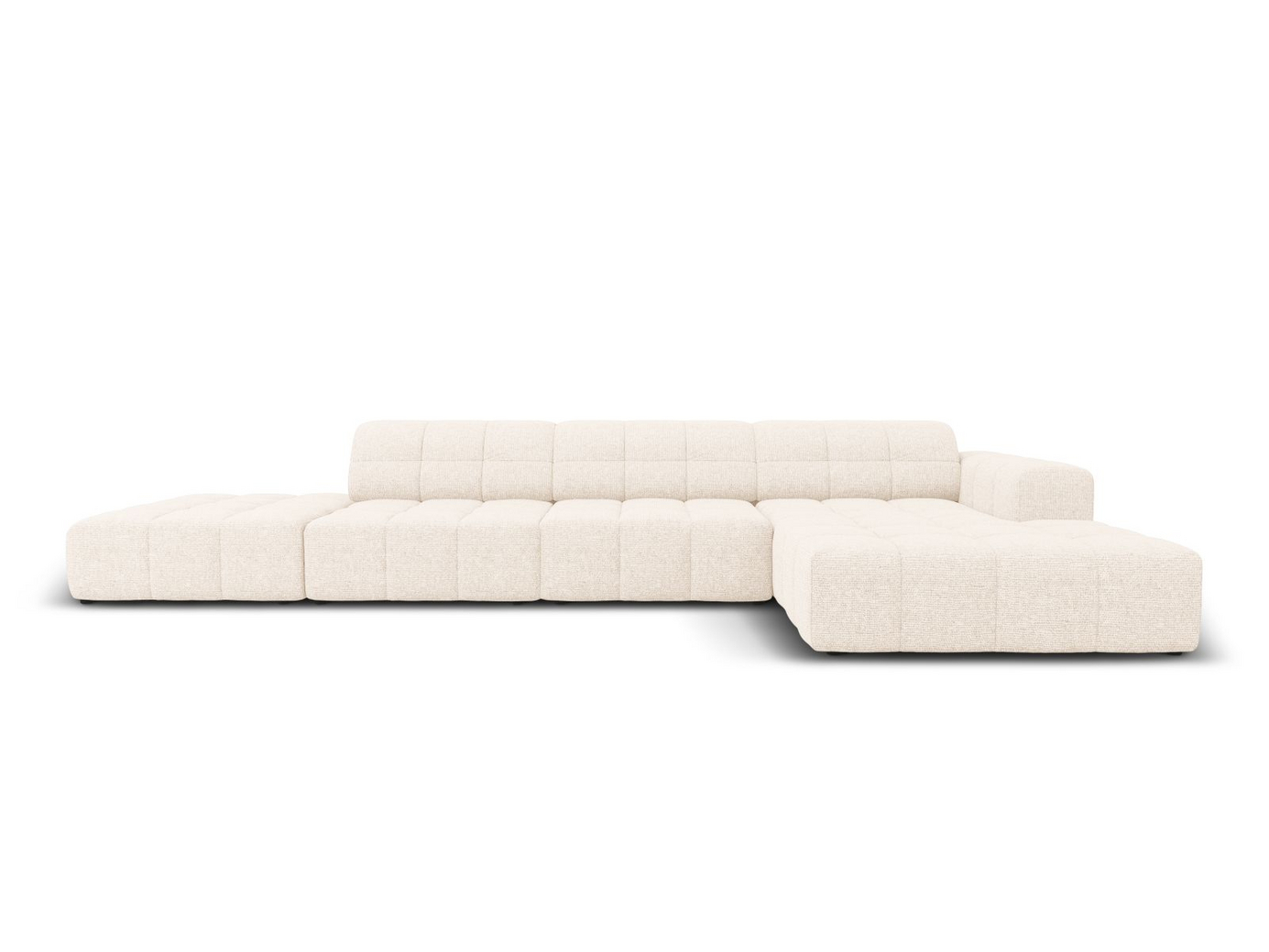 Cosmopolitan Design høyrevendt hjørnesofa, "Chicago", 5-seter, 348 × 167 × 78 cm, Haga, svarte plastben