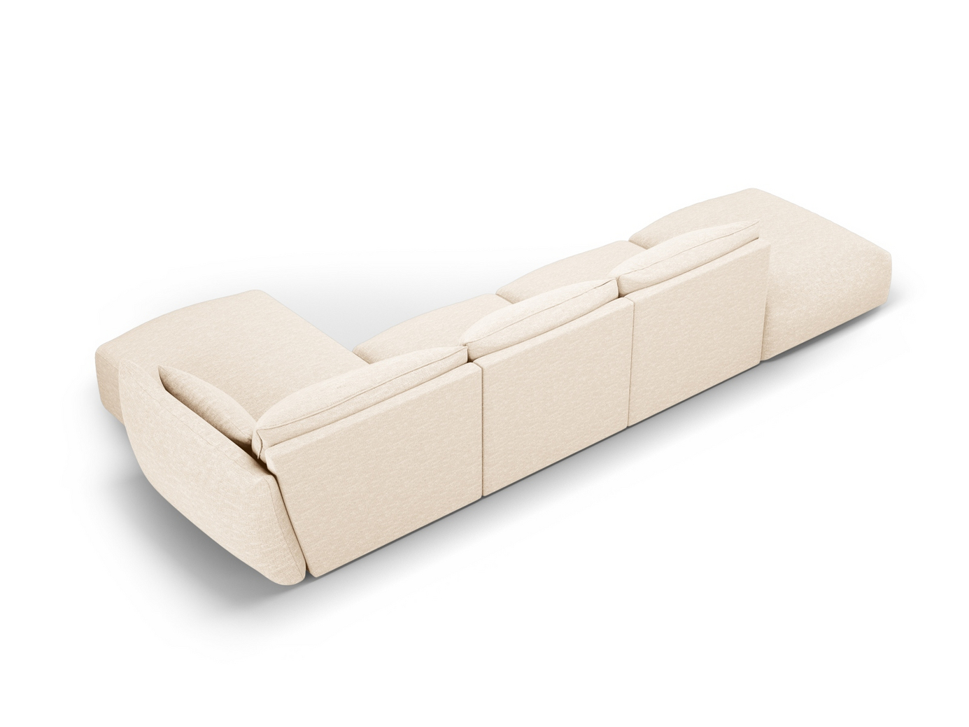Cosmopolitan Design høyrevendt hjørnesofa, "Matera", 5-seter, 364 × 171 × 85 cm, Haga, svarte plastben