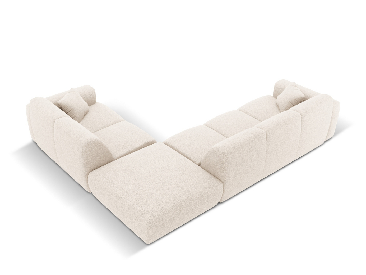 Cosmopolitan Design høyrevendt hjørnesofa, "Nolio", 4-seter, 315 × 250 × 72 cm, Haga, svarte plastben