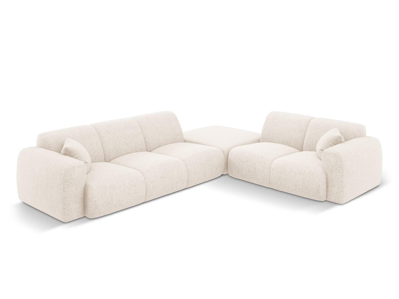 Cosmopolitan Design høyrevendt hjørnesofa, "Nolio", 4-seter, 315 × 250 × 72 cm, Haga, svarte plastben