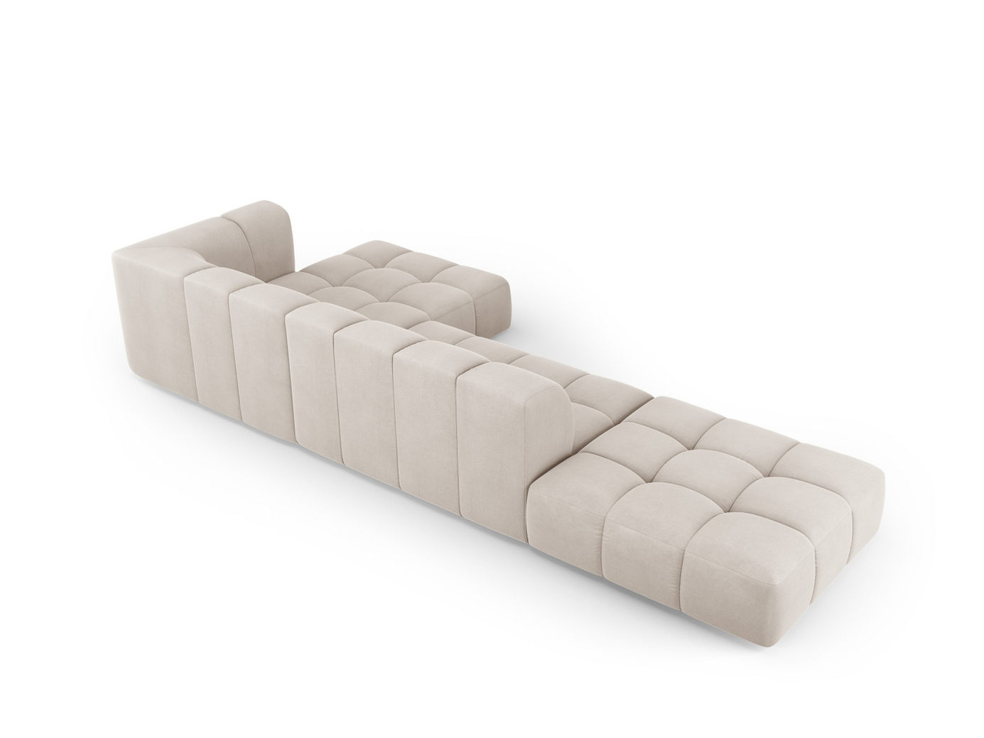 Cosmopolitan Design høyrevendt modulhjørnesofa, "Moritz", 5-seter, 323 × 160 × 70 cm, Rebel, svarte plastben