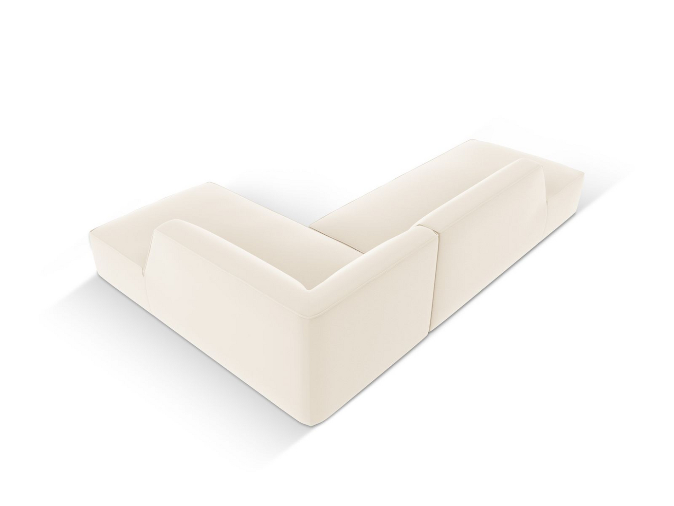 Cosmopolitan Design høyrevendt kunstlærmodulhjørnesofa, "Siena", 4-seter, 273 × 180 × 69 cm, Pacifico, svarte plastben