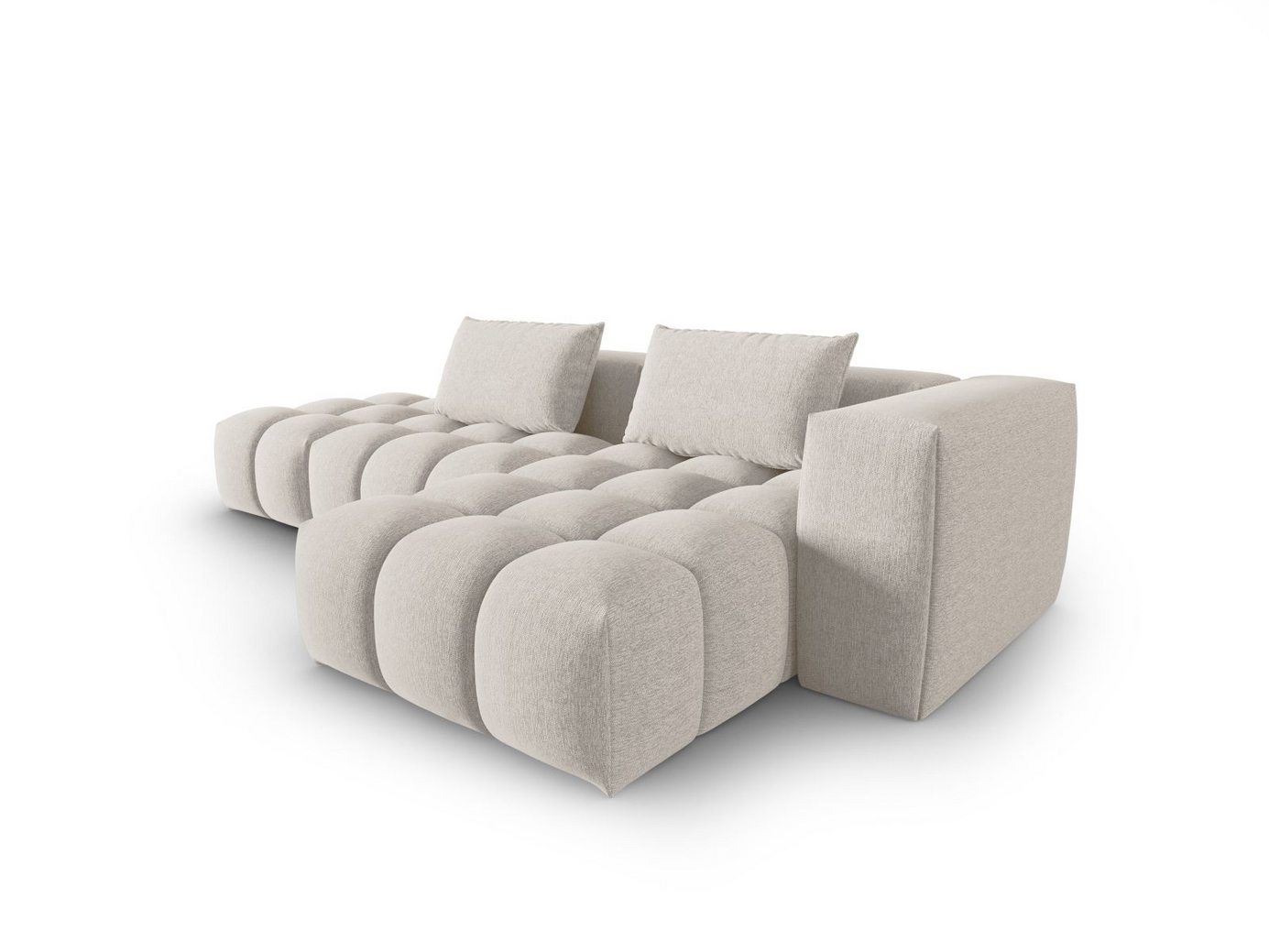 Cosmopolitan Design høyrevendt modulhjørnesofa, "Verona", 4-seter, 265 × 145 × 70 cm, Sorella, svarte plastben