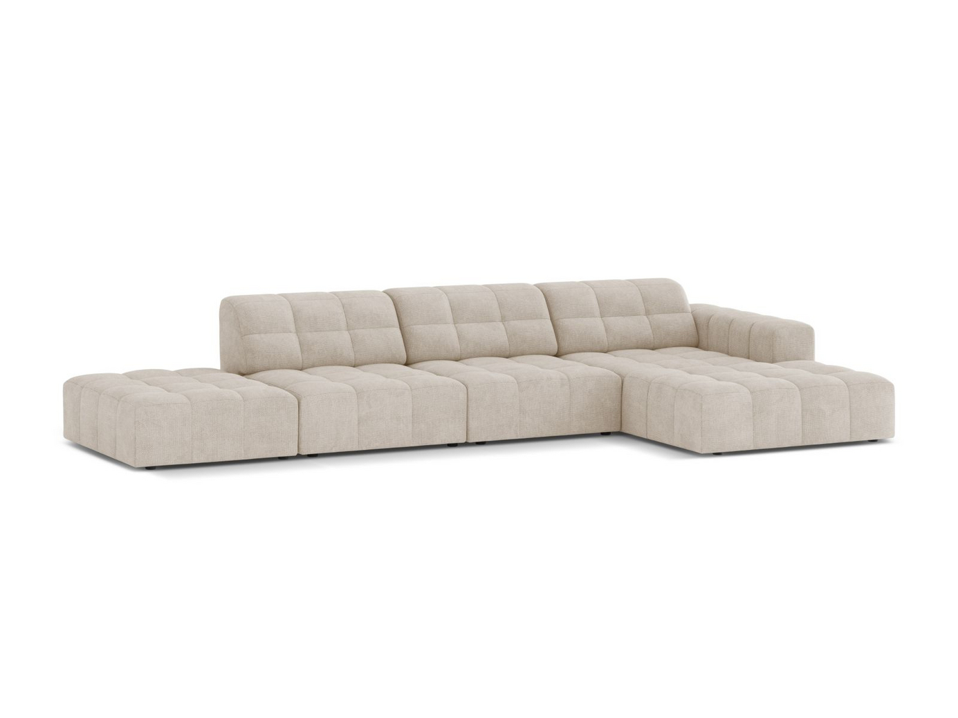 Cosmopolitan Design høyrevendt hjørnesofa, "Chicago", 5-seter, 348 × 167 × 78 cm, Eden 10, svarte plastben