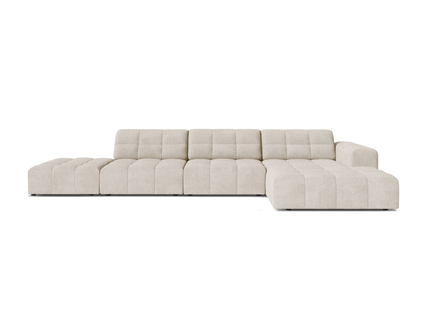 Cosmopolitan Design høyrevendt hjørnesofa, "Chicago", 5-seter, 348 × 167 × 78 cm, Eden 10, svarte plastben