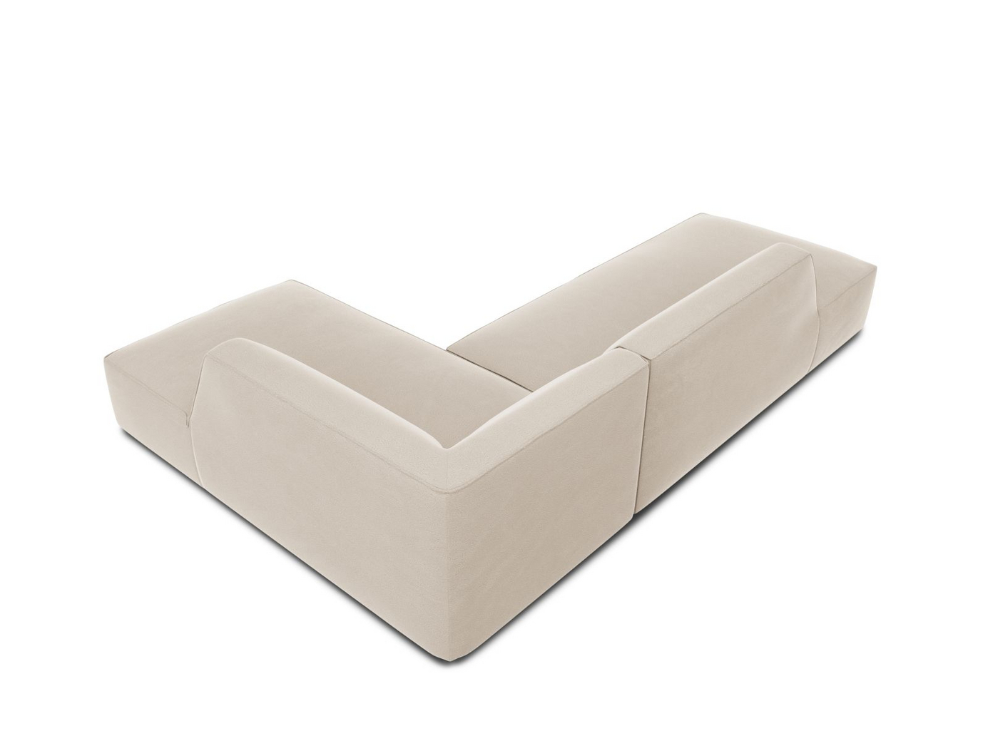Cosmopolitan Design høyrevendt fløyelsmodulhjørnesofa, "Siena", 4-seter, 273 × 180 × 69 cm, Salvador, svarte plastben, Variant RCO_44