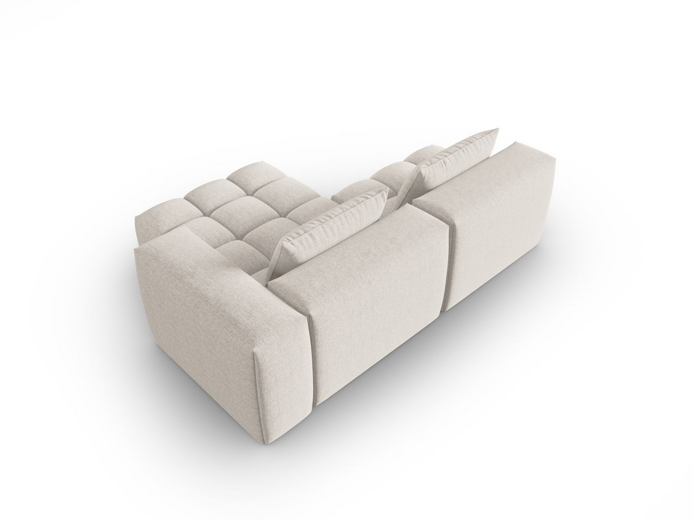 Cosmopolitan Design høyrevendt modulhjørnesofa, "Verona", 3-seter, 205 × 145 × 70 cm, Sorella, svarte plastben