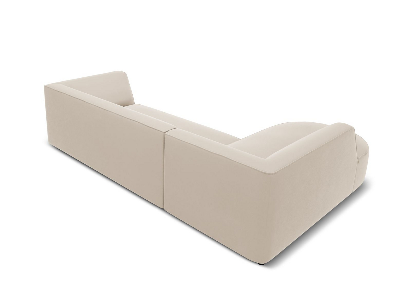 Cosmopolitan Design venstrevendt fløyelsmodulhjørnesofa, "Siena", 4-seter, 273 × 180 × 69 cm, Salvador, svarte plastben, Variant RLC_M_44