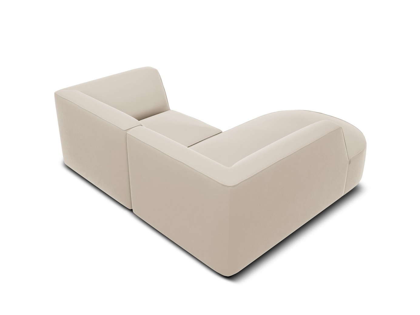 Cosmopolitan Design venstrevendt fløyelsmodulhjørnesofa, "Siena", 3-seter, 186 × 180 × 69 cm, Salvador, svarte plastben, Variant RLC_S_44