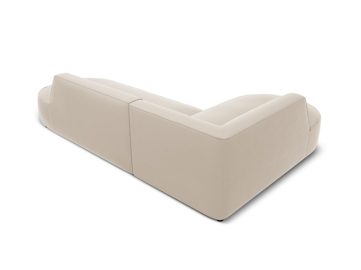 Cosmopolitan Design venstrevendt fløyelsmodulhjørnesofa, "Siena", 4-seter, 273 × 180 × 69 cm, Salvador, svarte plastben, Variant RLCO_44