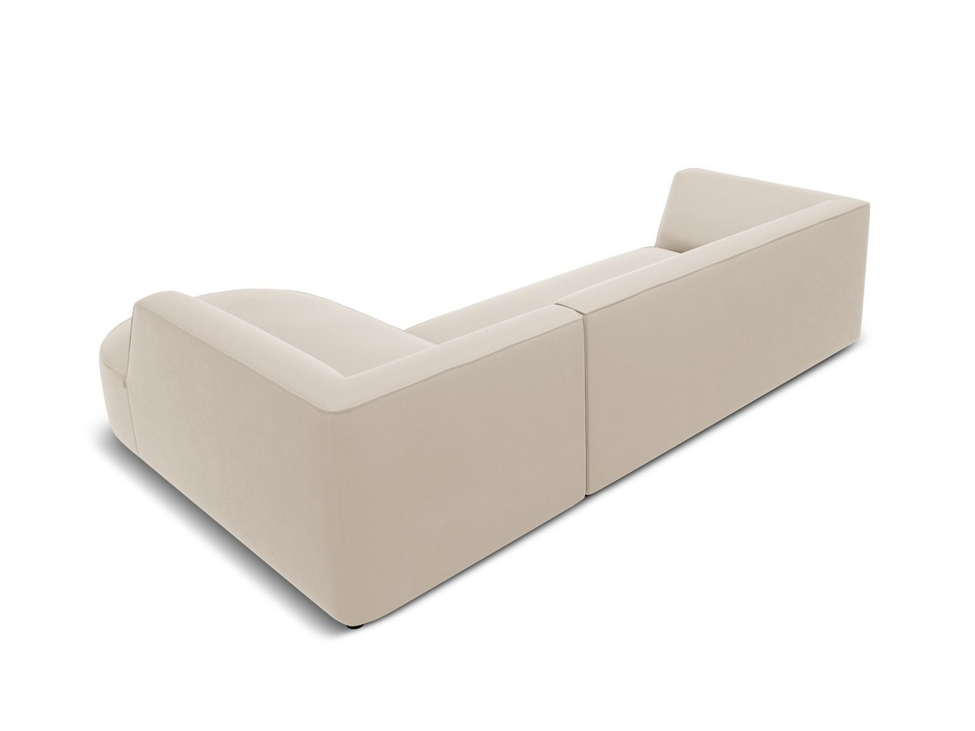 Cosmopolitan Design høyrevendt fløyelsmodulhjørnesofa, "Siena", 4-seter, 273 × 180 × 69 cm, Salvador, svarte plastben, Variant RRC_M_44