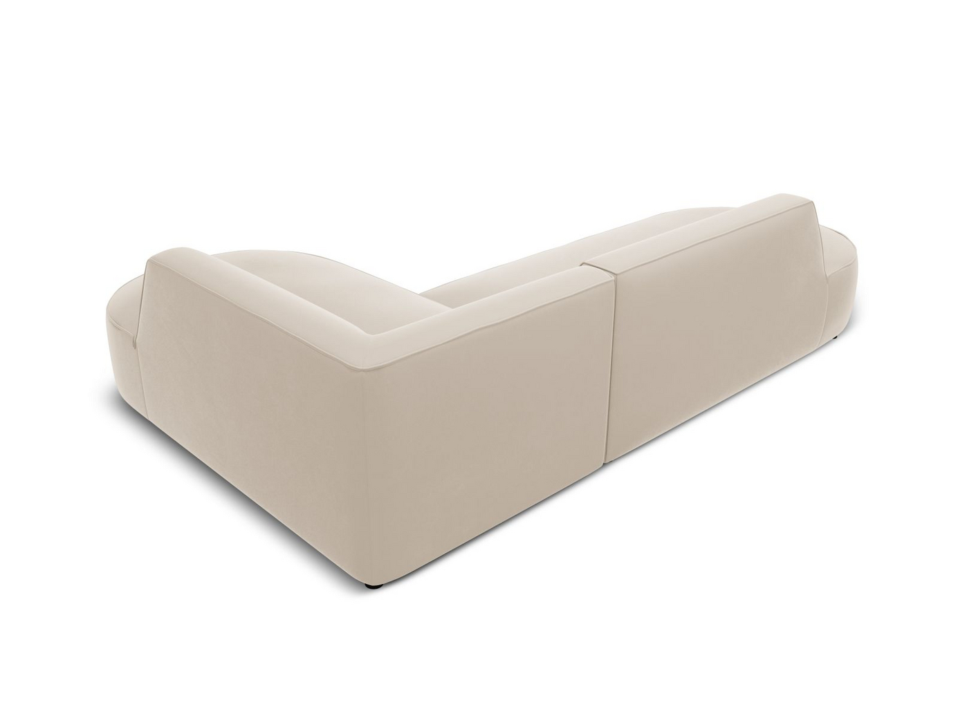 Cosmopolitan Design høyrevendt fløyelsmodulhjørnesofa, "Siena", 4-seter, 273 × 180 × 69 cm, Salvador, svarte plastben, Variant RRCO_44
