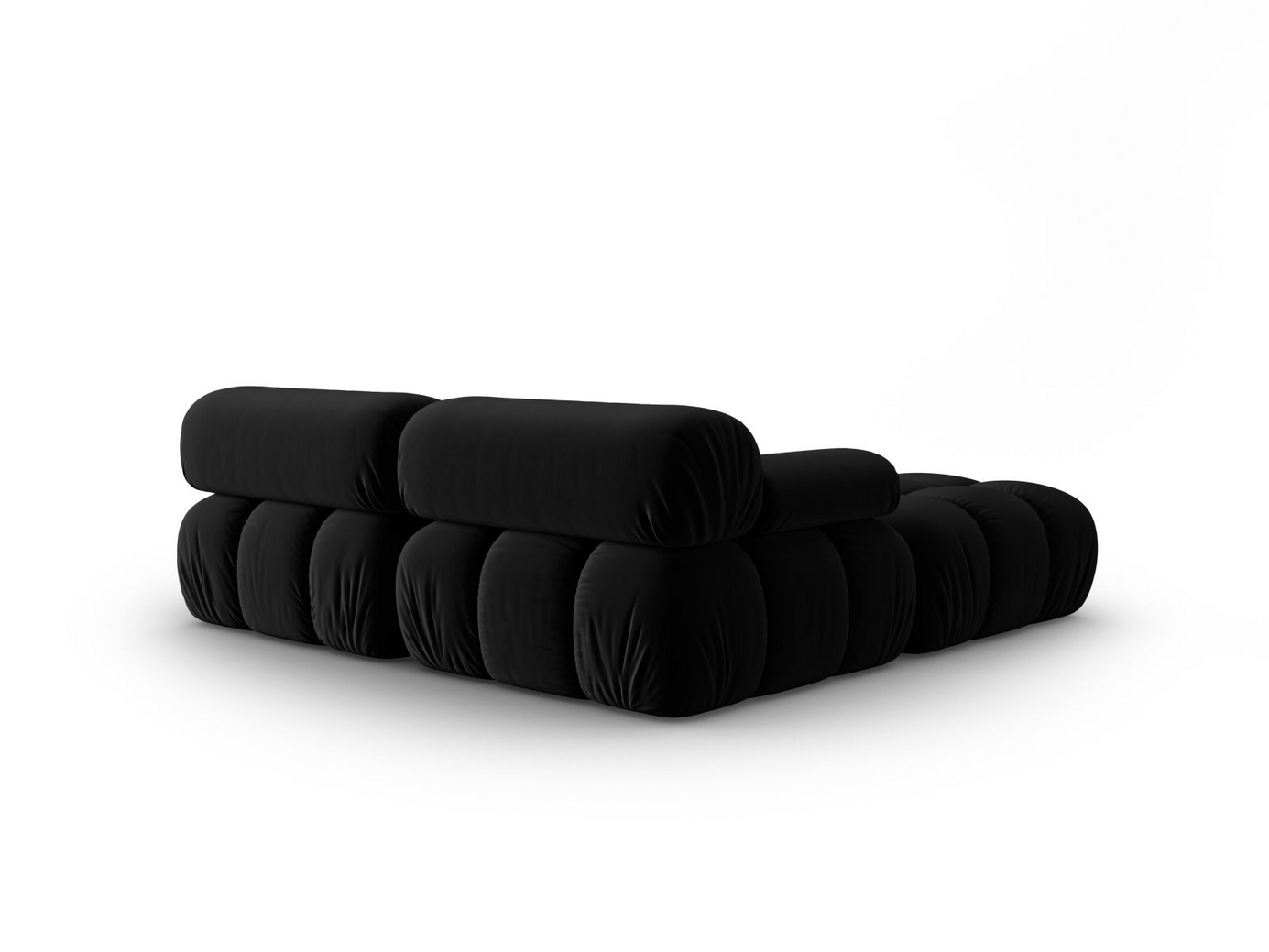 Cosmopolitan Design fløyelsmodulsofa, "Cortina", 3-seter, 188 × 188 × 70 cm, Bluvel, svarte plastben