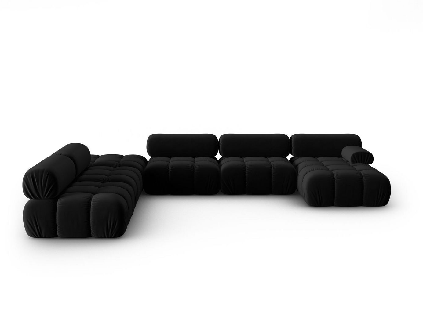 Cosmopolitan Design venstrevendt fløyelspanoramamodulhjørnesofa, 