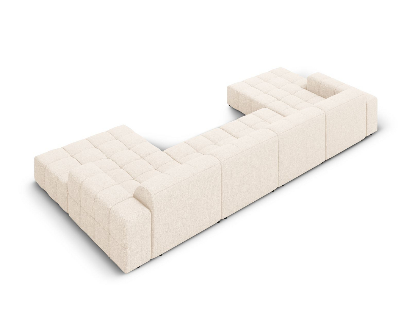 Cosmopolitan Design panoramasofa, "Chicago", 6-seter, 375 × 167 × 78 cm, Haga, svarte plastben