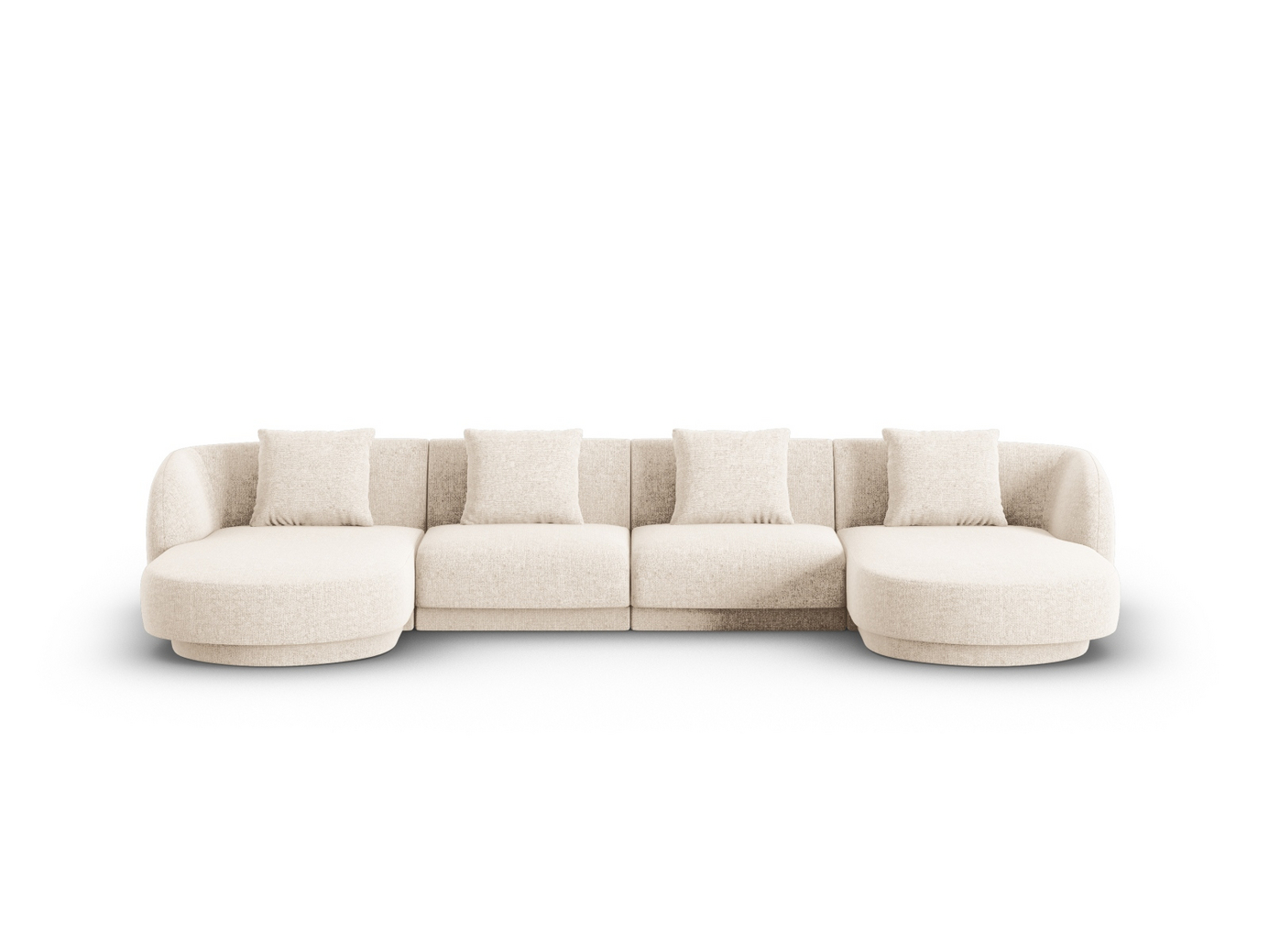 Cosmopolitan Design panoramasofa, "Tulum", 5-seter, 330 × 156 × 70 cm, Haga, svarte plastben
