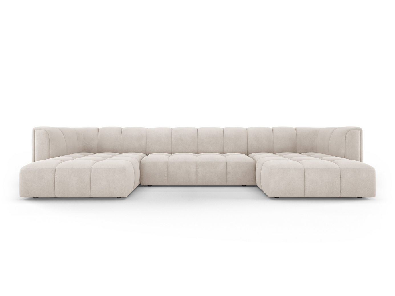 Cosmopolitan Design panoramasofa, "Moritz", 5-seter, 346 × 160 × 70 cm, Rebel, svarte plastben