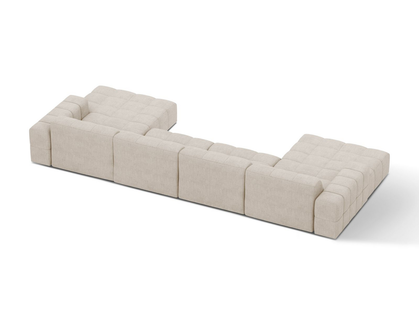 Cosmopolitan Design panoramasofa, "Chicago", 6-seter, 375 × 167 × 78 cm, Eden 10, svarte plastben
