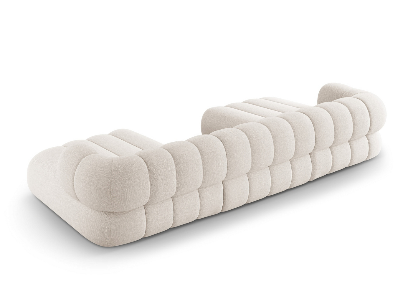 Cosmopolitan Design panoramasofa, "Koge", 6-seter, 348 × 165 × 70 cm, Eden 10, svarte plastben