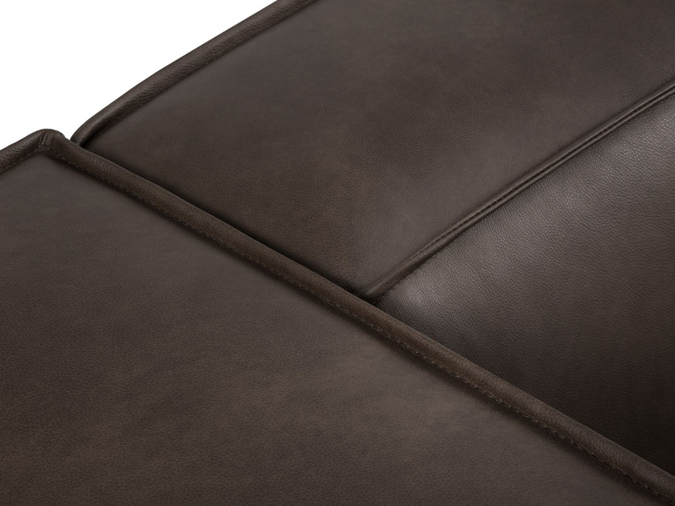 Cosmopolitan Design ekte skinn panoramasofa, "Turin", 6-seter, 375 × 173 × 68 cm, Granada, ben i svart bøk