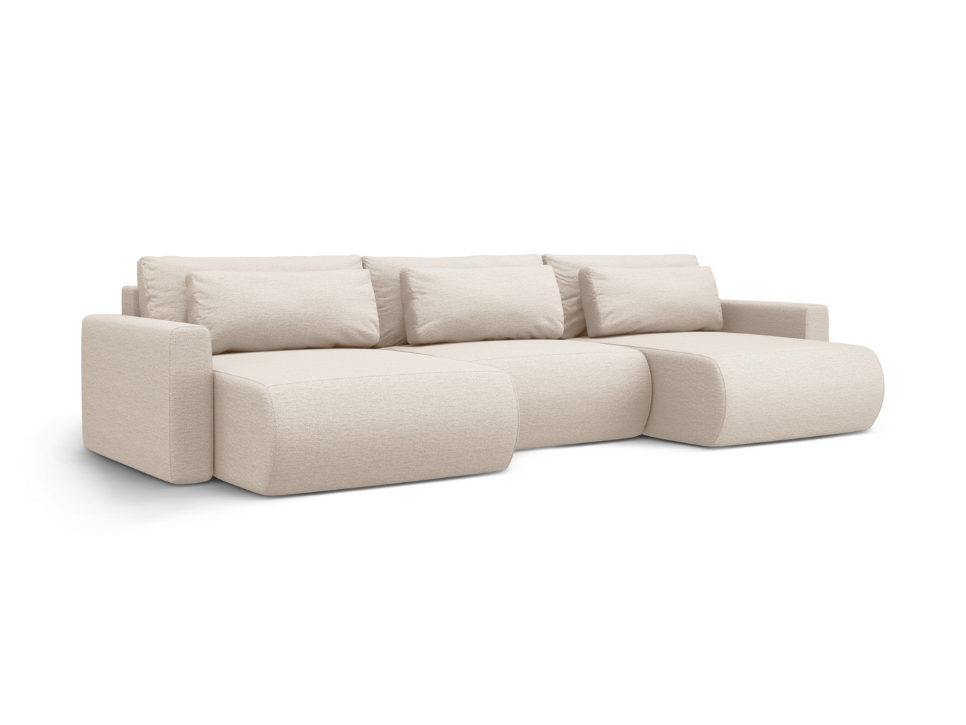 Cosmopolitan Design panoramasovesofa med oppbevaring, "Belfast", 4-seter, 340 × 149 × 84 cm, Heritage, svarte plastben