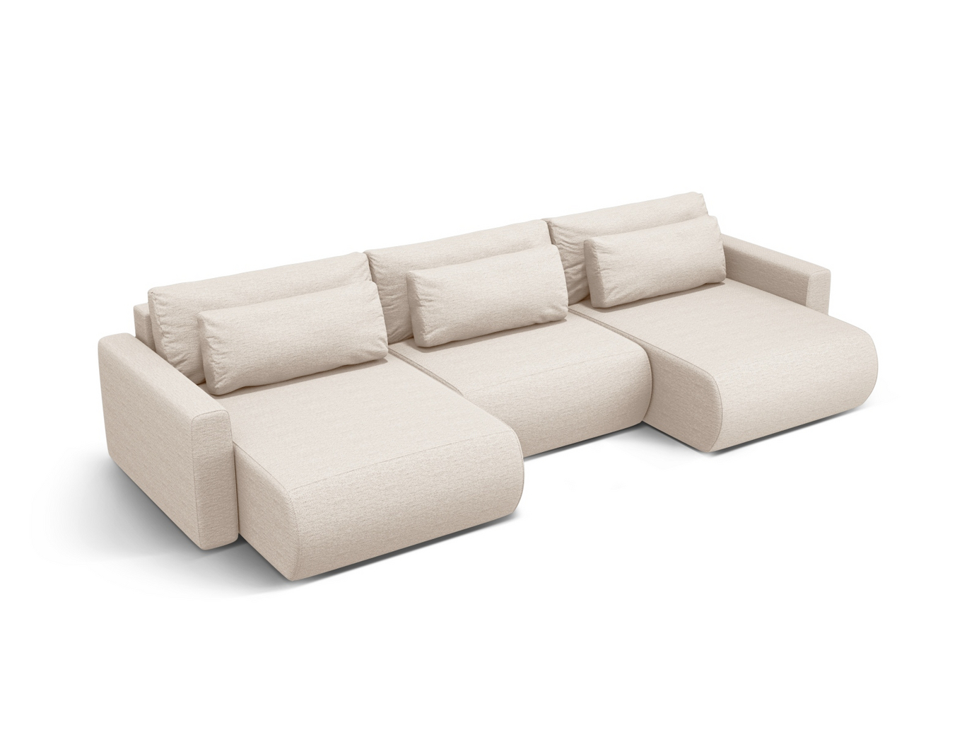 Cosmopolitan Design panoramasovesofa med oppbevaring, "Belfast", 4-seter, 340 × 149 × 84 cm, Heritage, svarte plastben