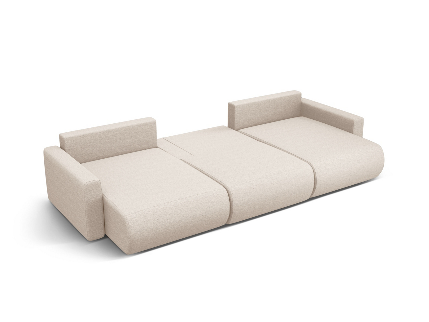 Cosmopolitan Design panoramasovesofa med oppbevaring, "Belfast", 4-seter, 340 × 149 × 84 cm, Heritage, svarte plastben