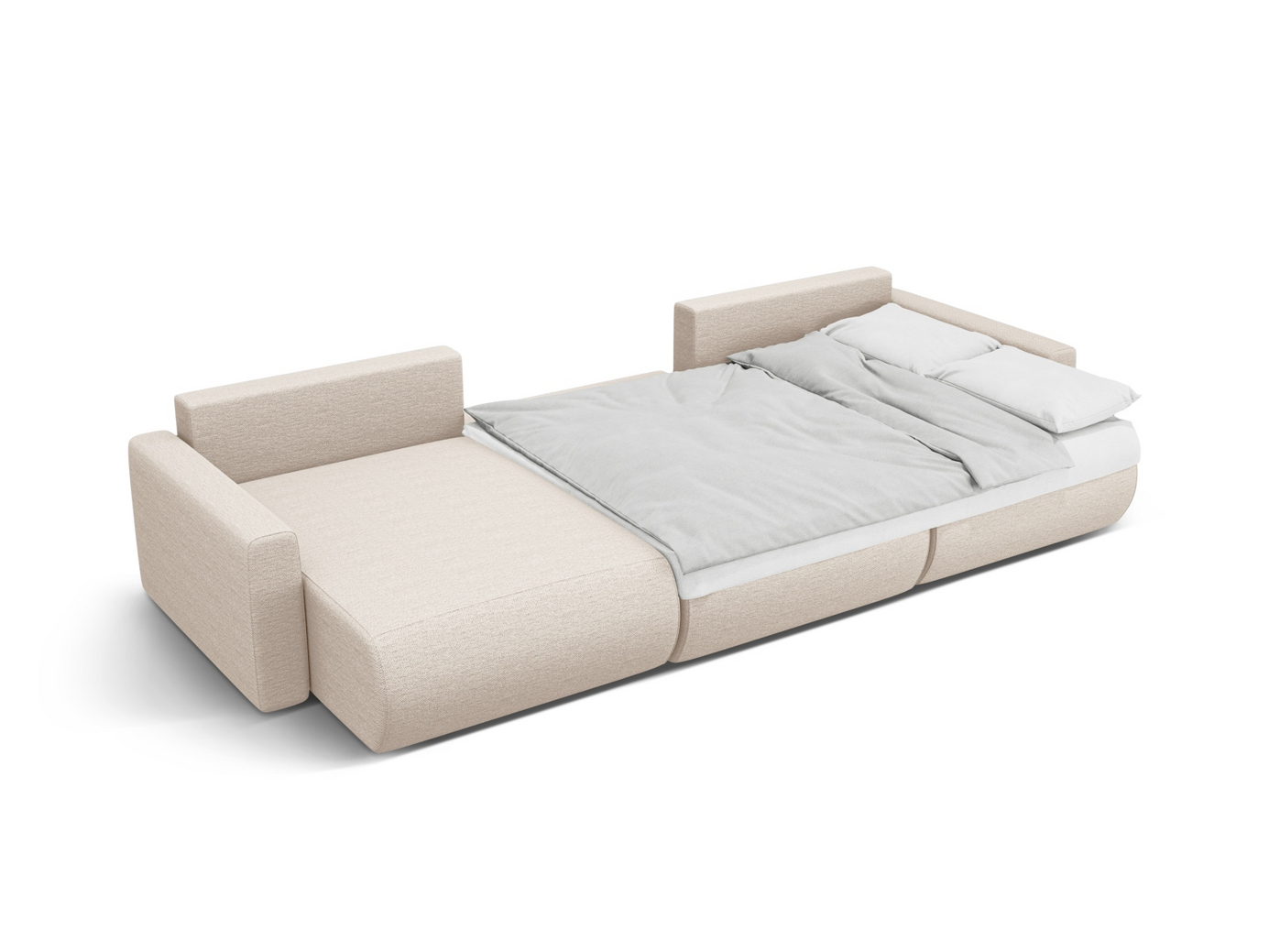 Cosmopolitan Design panoramasovesofa med oppbevaring, "Belfast", 4-seter, 340 × 149 × 84 cm, Heritage, svarte plastben