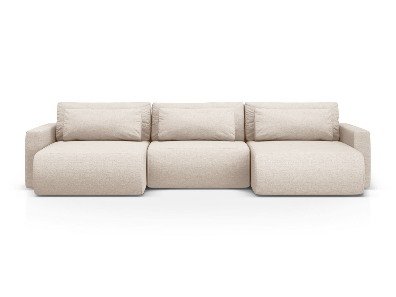 Cosmopolitan Design panoramasovesofa med oppbevaring, "Belfast", 4-seter, 340 × 149 × 84 cm, Heritage, svarte plastben