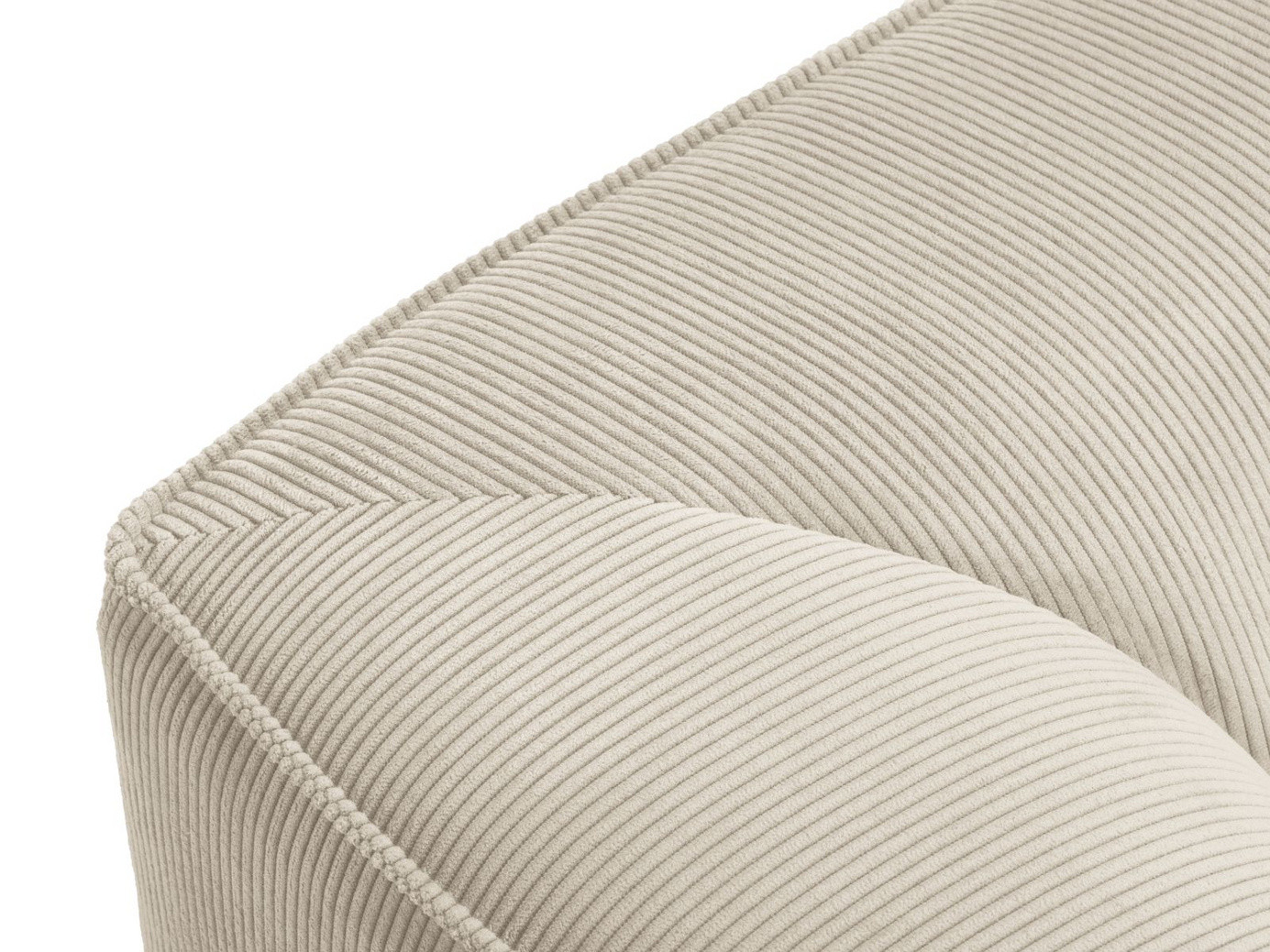 Cosmopolitan Design venstrevendt panoramahjørnesofa, "Siena", 7-seter, 366 × 273 × 69 cm, Scala, svarte plastben