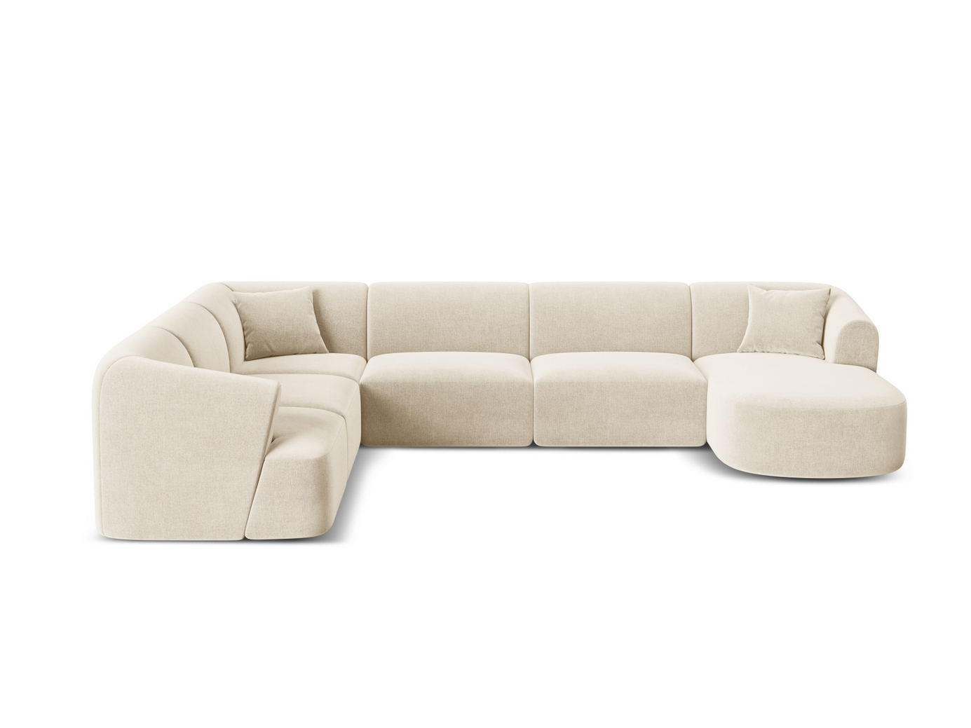 Cosmopolitan Design venstrevendt fløyelspanoramamodulhjørnesofa, 