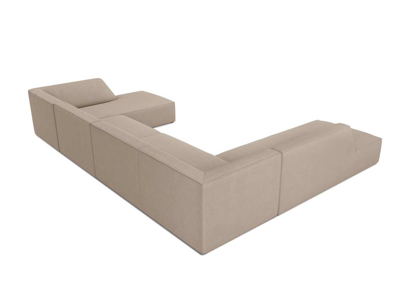 Cosmopolitan Design venstrevendt panoramahjørnesofa, "Siena", 7-seter, 366 × 273 × 69 cm, Ottawa, svarte plastben