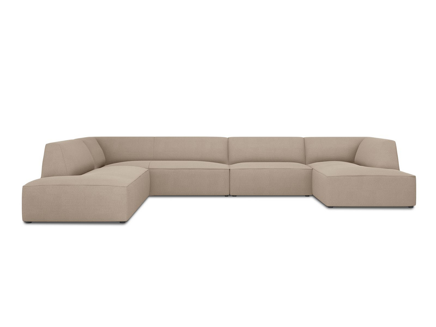 Cosmopolitan Design venstrevendt panoramahjørnesofa, "Siena", 7-seter, 366 × 273 × 69 cm, Ottawa, svarte plastben