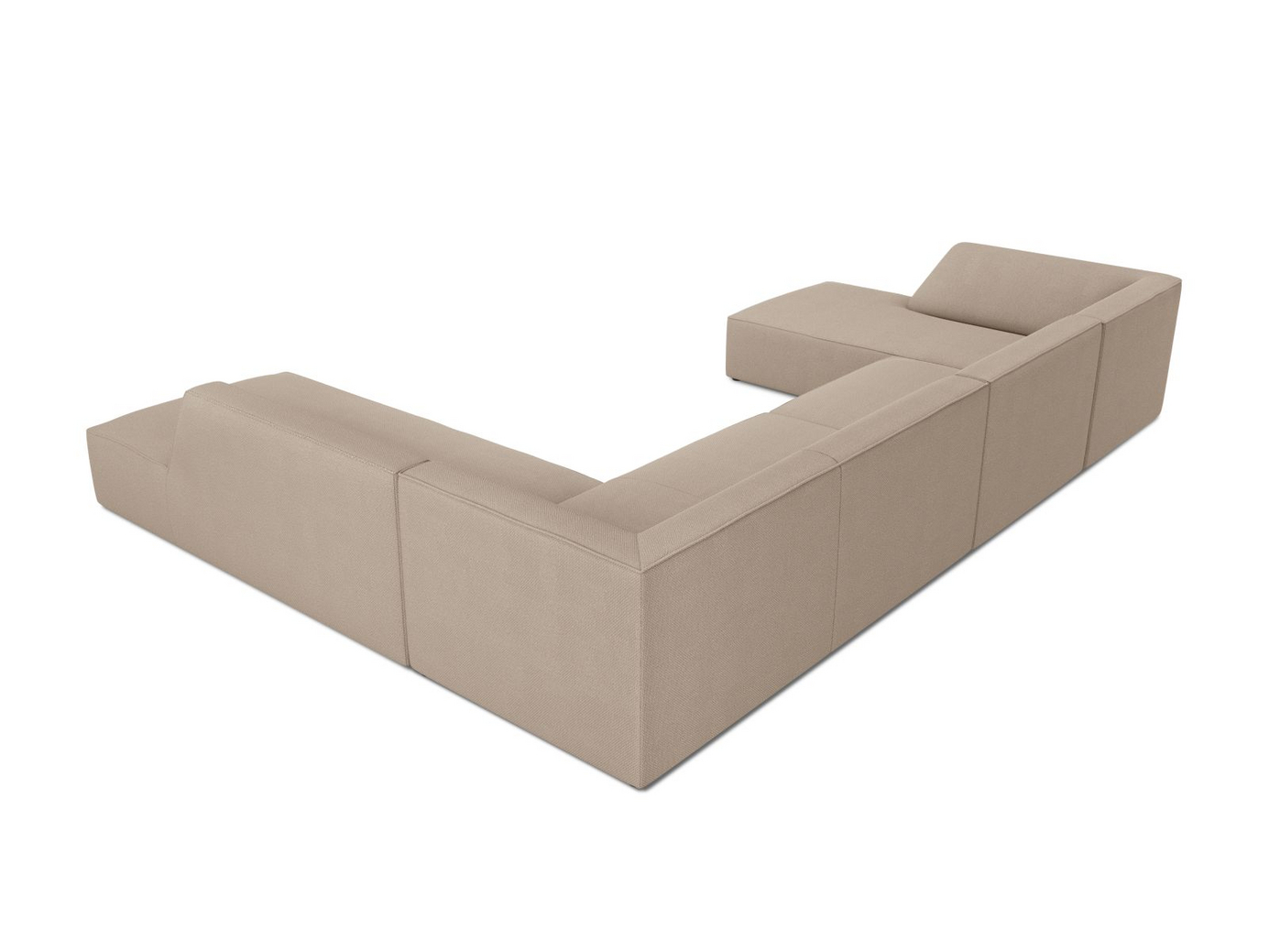 Cosmopolitan Design høyrevendt panoramahjørnesofa, "Siena", 7-seter, 366 × 273 × 69 cm, Ottawa, svarte plastben
